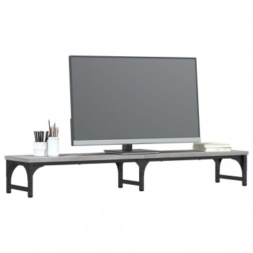 Suport pentru monitor, gri sonoma, 105x23x15,5 cm lemn compozit - Img 3