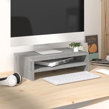 Suport pentru monitor gri sonoma 42x24x13 cm lemn prelucrat - Img 1