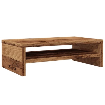 Suport pentru monitor Lemn vechi 42x24x13 cm Lemn prelucrat - Img 6