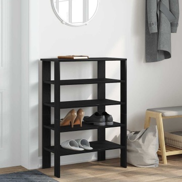 Suport pentru pantofi negru 61x32x87,5 cm Lemn prelucrat - Img 3
