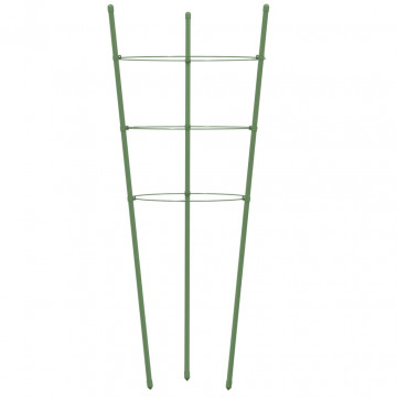 Suport plante de grădină cu 3 inele, 5 buc, verde, 45 cm, oțel - Img 8