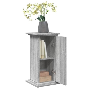 Suport prezentare cu depozitare sonoma gri 31x30x60 cm lemn - Img 4