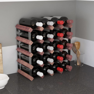 Suport sticle de vin, 20 sticle, maro, lemn masiv de pin - Img 1
