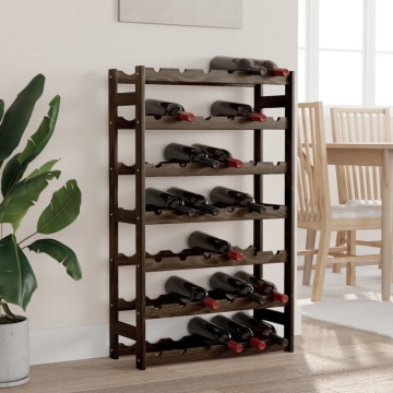 Suport sticle de vin, 42 sticle, negru, lemn masiv de pin - Img 1