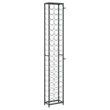 Suport sticle vin 57 de sticle, negru 34x18x200 cm fier forjat - Img 8