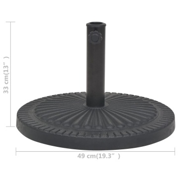 Suport umbrelă de soare, rășină, rotund, negru, 14 kg - Img 6