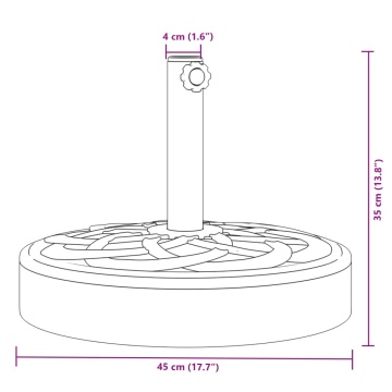 Suport umbrelă pentru stâlpi Ø38 / 48 mm, 25 kg, rotund - Img 7
