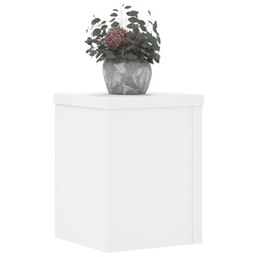 Suporturi de plante, 2 buc., alb, 15x15x20 cm, lemn prelucrat - Img 3