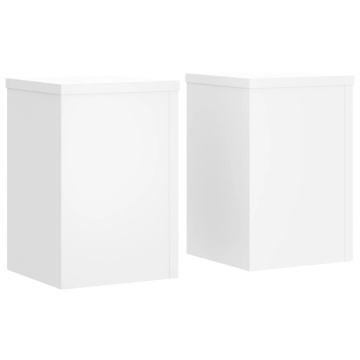 Suporturi de plante, 2 buc., alb, 25x25x35 cm, lemn prelucrat - Img 2