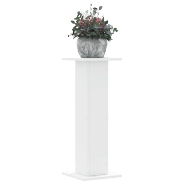 Suporturi de plante, 2 buc., alb, 30x30x80 cm, lemn prelucrat - Img 1
