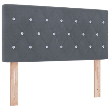 Tăblie cu butoane din cristal, tapițată, gri închis, 90 cm, catifea - Img 2