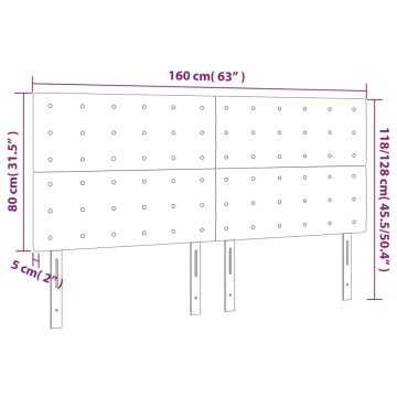 Tăblie cu LED-uri, alb, 160x5x118/128 cm, piele ecologică - Img 5