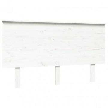 Tăblie de pat, alb, 139x6x82,5 cm, lemn masiv de pin - Img 2