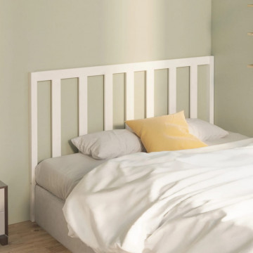 Tăblie de pat, alb, 146x4x100 cm, lemn masiv de pin - Img 3