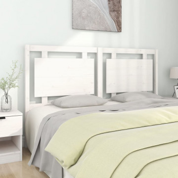 Tăblie de pat, alb, 165,5x4x100 cm, lemn masiv de pin - Img 1