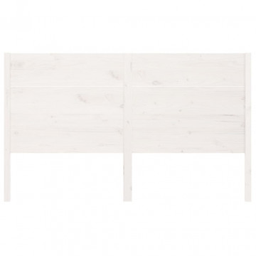 Tăblie de pat, alb, 206x4x100 cm, lemn masiv de pin - Img 3