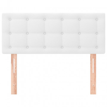 Tăblie de pat, alb, 80x5x78/88 cm, piele ecologică - Img 3