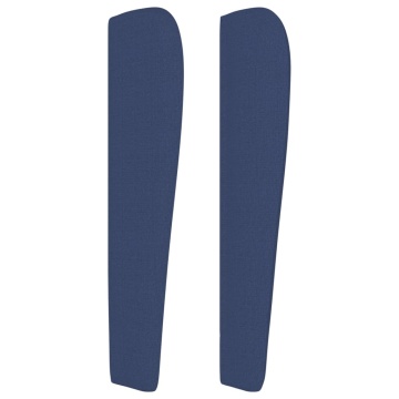 Tăblie de pat cu aripioare, albastru, 103x23x118/128 cm, textil - Img 4