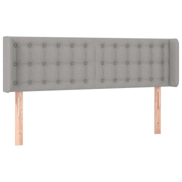Tăblie de pat cu aripioare gri deschis 147x16x78/88 cm textil - Img 2