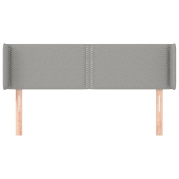 Tăblie de pat cu aripioare gri deschis 147x16x78/88 cm textil - Img 3