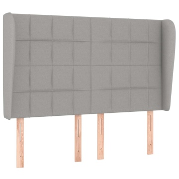 Tăblie de pat cu aripioare gri deschis 147x23x118/128 cm textil - Img 2