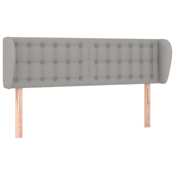 Tăblie de pat cu aripioare gri deschis 147x23x78/88 cm textil - Img 2