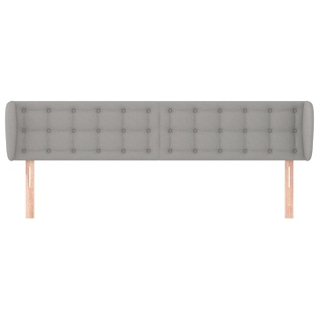 Tăblie de pat cu aripioare gri deschis 183x23x78/88 cm textil - Img 3