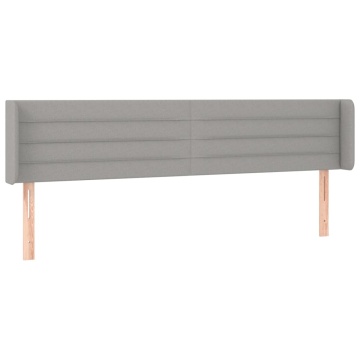 Tăblie de pat cu aripioare gri deschis 203x16x78/88 cm textil - Img 2