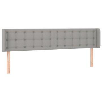 Tăblie de pat cu aripioare gri deschis 203x16x78/88 cm textil - Img 2