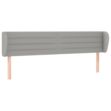 Tăblie de pat cu aripioare gri deschis 203x23x78/88 cm textil - Img 2