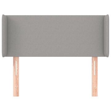 Tăblie de pat cu aripioare gri deschis 83x16x78/88 cm textil - Img 3