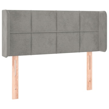 Tăblie de pat cu aripioare gri deschis 93x16x78/88 cm catifea - Img 2