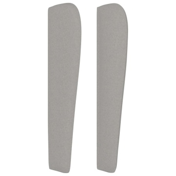 Tăblie de pat cu aripioare gri deschis 93x23x118/128 cm textil - Img 4