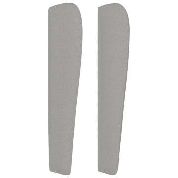 Tăblie de pat cu aripioare gri deschis 93x23x118/128 cm textil - Img 4