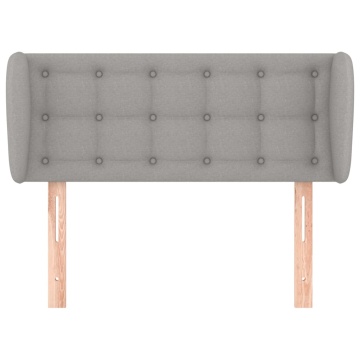 Tăblie de pat cu aripioare gri deschis 93x23x78/88 cm textil - Img 3