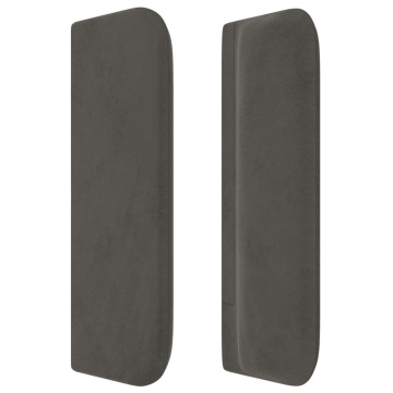 Tăblie de pat cu aripioare gri închis 103x16x78/88 cm catifea - Img 4