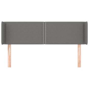 Tăblie de pat cu aripioare gri închis 147x16x78/88 cm textil - Img 3