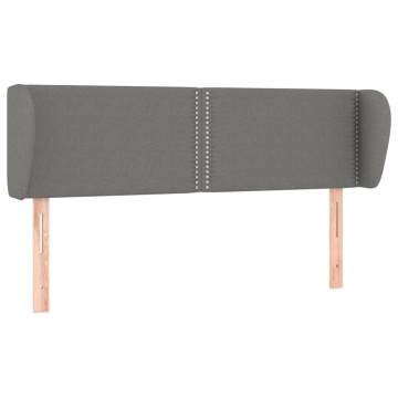 Tăblie de pat cu aripioare gri închis 147x23x78/88 cm textil - Img 2