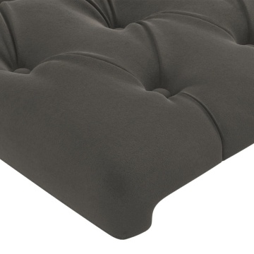 Tăblie de pat cu aripioare gri închis 183x23x78/88 cm catifea - Img 8
