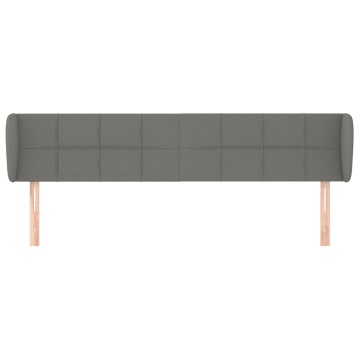 Tăblie de pat cu aripioare gri închis 183x23x78/88 cm textil - Img 3