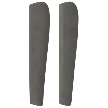 Tăblie de pat cu aripioare gri închis 83x23x118/128 cm catifea - Img 8