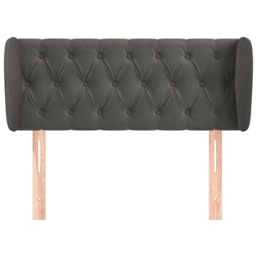 Tăblie de pat cu aripioare gri închis 93x23x78/88 cm catifea - Img 3