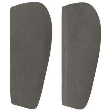 Tăblie de pat cu aripioare gri închis 93x23x78/88 cm catifea - Img 4