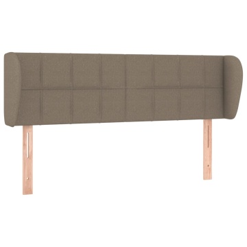 Tăblie de pat cu aripioare gri taupe 147x23x78/88 cm textil - Img 2