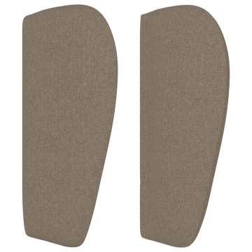 Tăblie de pat cu aripioare gri taupe 183x23x78/88 cm textil - Img 4