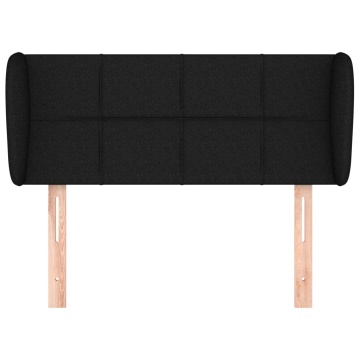 Tăblie de pat cu aripioare negru 103x23x78/88 cm textil - Img 3