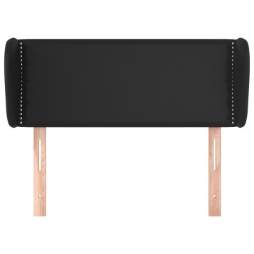 Tăblie de pat cu aripioare negru 93x23x78/88 cm piele ecologică - Img 3