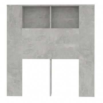Tăblie de pat cu dulap, gri beton, 100x18,5x104,5 cm - Img 4