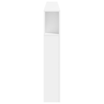 Tăblie de pat cu LED, alb, 220x18,5x103,5 cm, lemn - Img 6