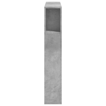 Tăblie de pat cu LED, gri beton, 100x18,5x103,5 cm, lemn - Img 6